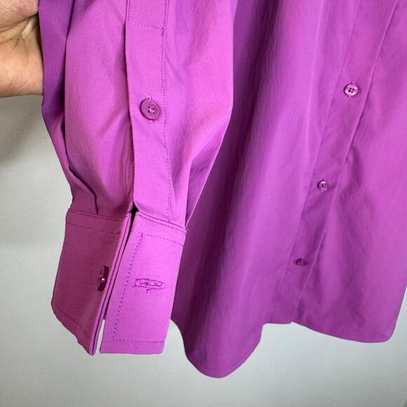 ATHLETA Oversized Poplin Top Jazzy Purple Shirt Performance Relax Women's XL - Picture 8 of 11